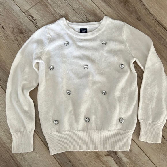 GAP Other - GAP Babygap white cotton blend rhinestone sweater 4T